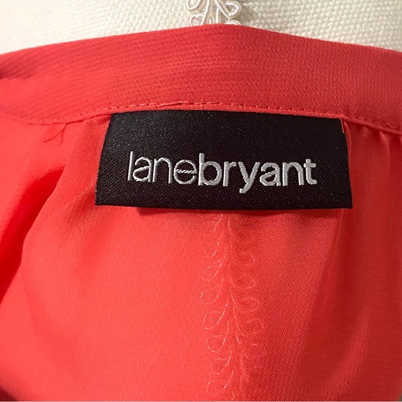 Lane Bryant, Plus Size 2 X Ruffle Chiffon Top V-Neck 3/4 Sleeves - Picture 7 of 10